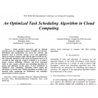 ترجمه مقاله الگوریتم زمانبندی وظیفه در محاسبات ابری